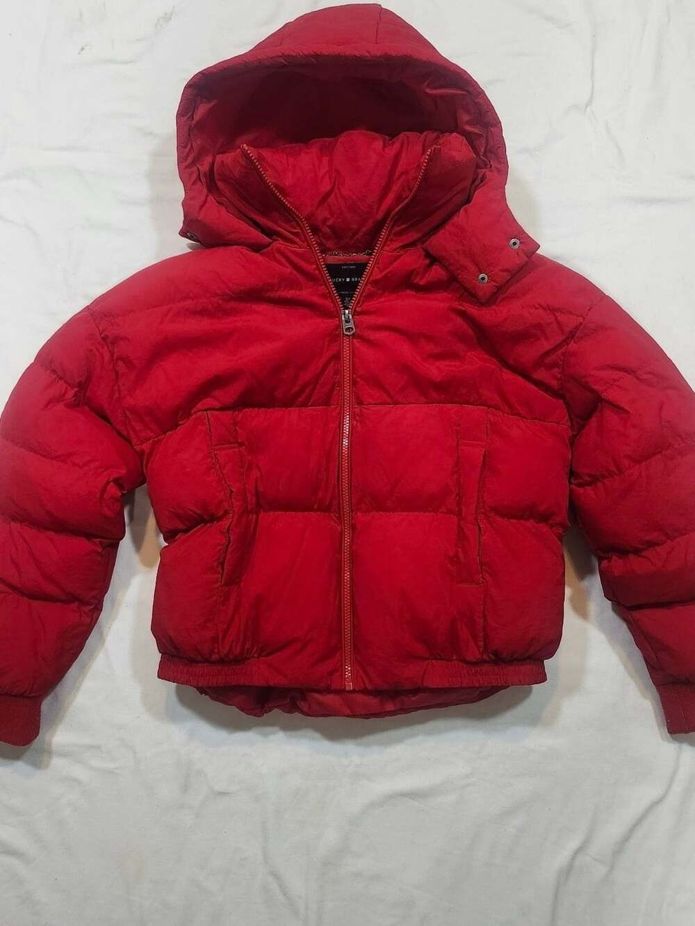 Lucky Brand Puffer Jacket Red